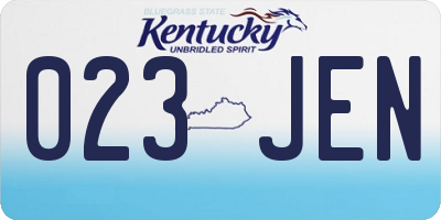 KY license plate 023JEN