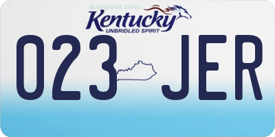 KY license plate 023JER