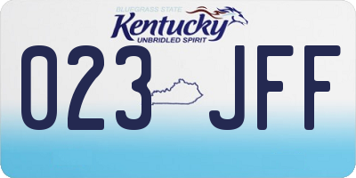 KY license plate 023JFF