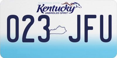 KY license plate 023JFU