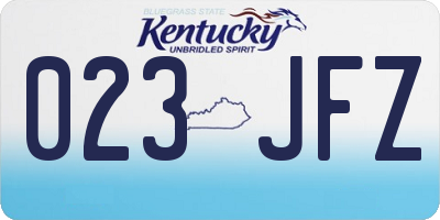 KY license plate 023JFZ