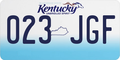 KY license plate 023JGF
