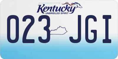KY license plate 023JGI