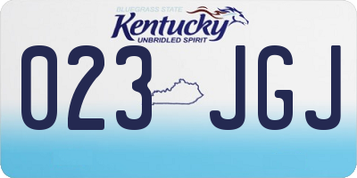 KY license plate 023JGJ