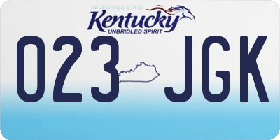 KY license plate 023JGK