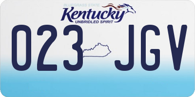 KY license plate 023JGV