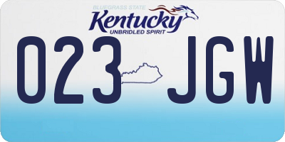 KY license plate 023JGW
