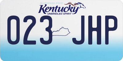 KY license plate 023JHP