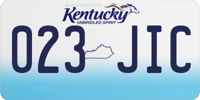 KY license plate 023JIC