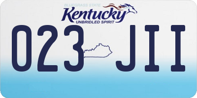 KY license plate 023JII