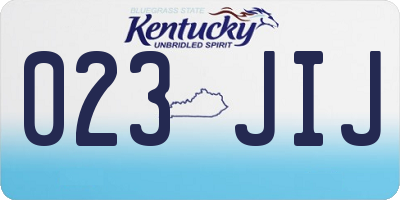 KY license plate 023JIJ
