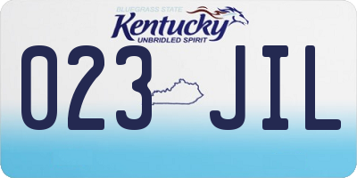 KY license plate 023JIL