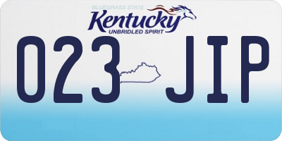 KY license plate 023JIP