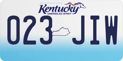 KY license plate 023JIW