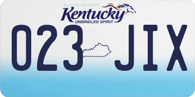 KY license plate 023JIX