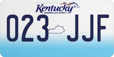 KY license plate 023JJF