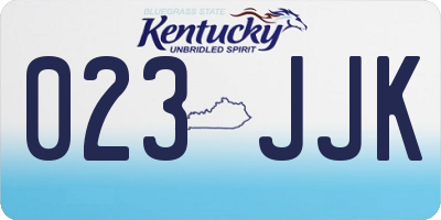 KY license plate 023JJK