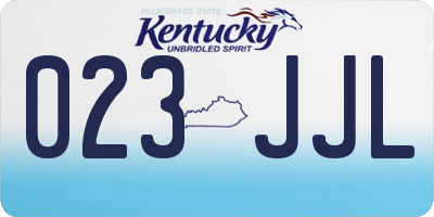 KY license plate 023JJL