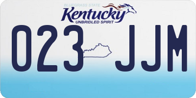 KY license plate 023JJM