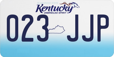 KY license plate 023JJP