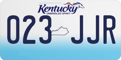 KY license plate 023JJR