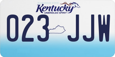KY license plate 023JJW
