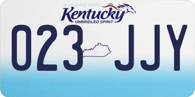 KY license plate 023JJY