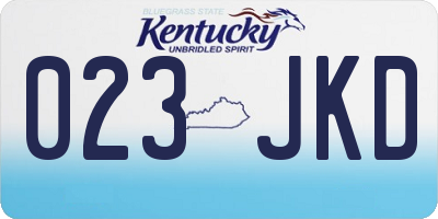 KY license plate 023JKD