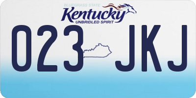 KY license plate 023JKJ