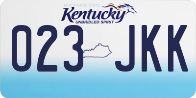 KY license plate 023JKK