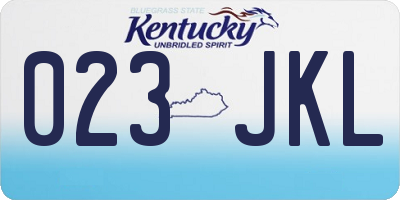 KY license plate 023JKL