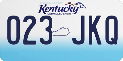 KY license plate 023JKQ