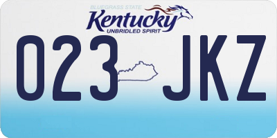 KY license plate 023JKZ