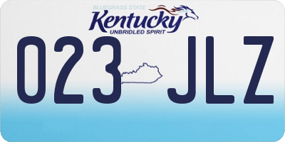 KY license plate 023JLZ