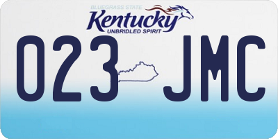 KY license plate 023JMC