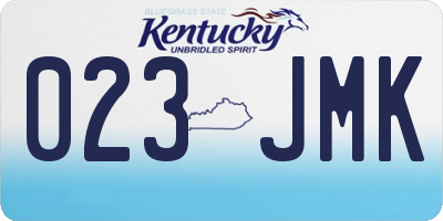 KY license plate 023JMK