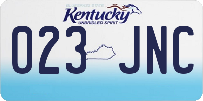 KY license plate 023JNC