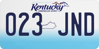 KY license plate 023JND