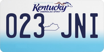 KY license plate 023JNI