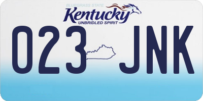 KY license plate 023JNK
