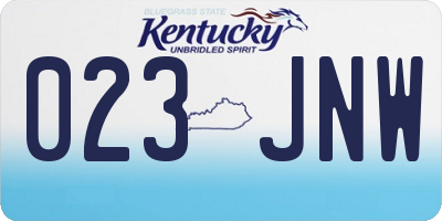 KY license plate 023JNW