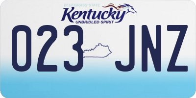 KY license plate 023JNZ