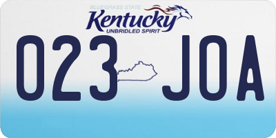 KY license plate 023JOA