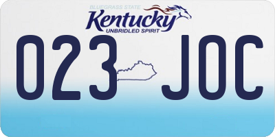 KY license plate 023JOC