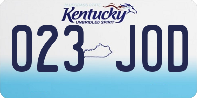 KY license plate 023JOD