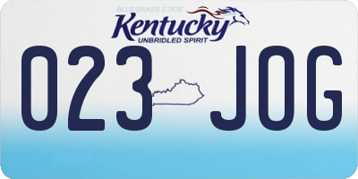 KY license plate 023JOG