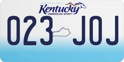 KY license plate 023JOJ