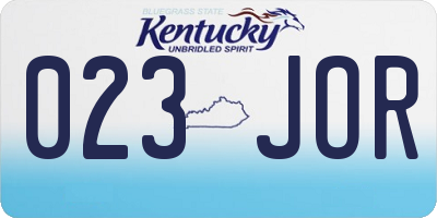 KY license plate 023JOR