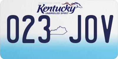 KY license plate 023JOV