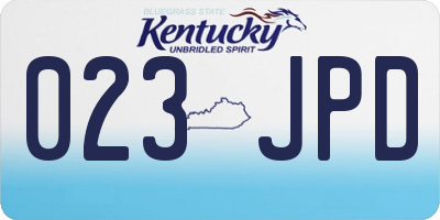 KY license plate 023JPD